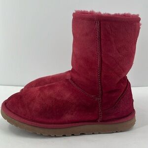 UGG Hot Pink Classic II Sheepskin boots Winter Insulated Leather 8